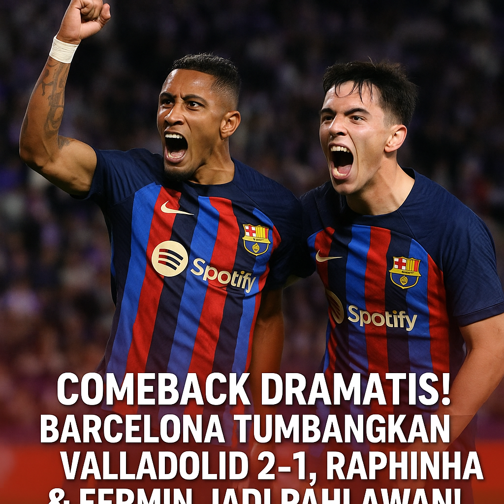 Comeback Dramatis! Barcelona Tumbangkan Valladolid 2-1, Raphinha & Fermin Jadi Pahlawan!